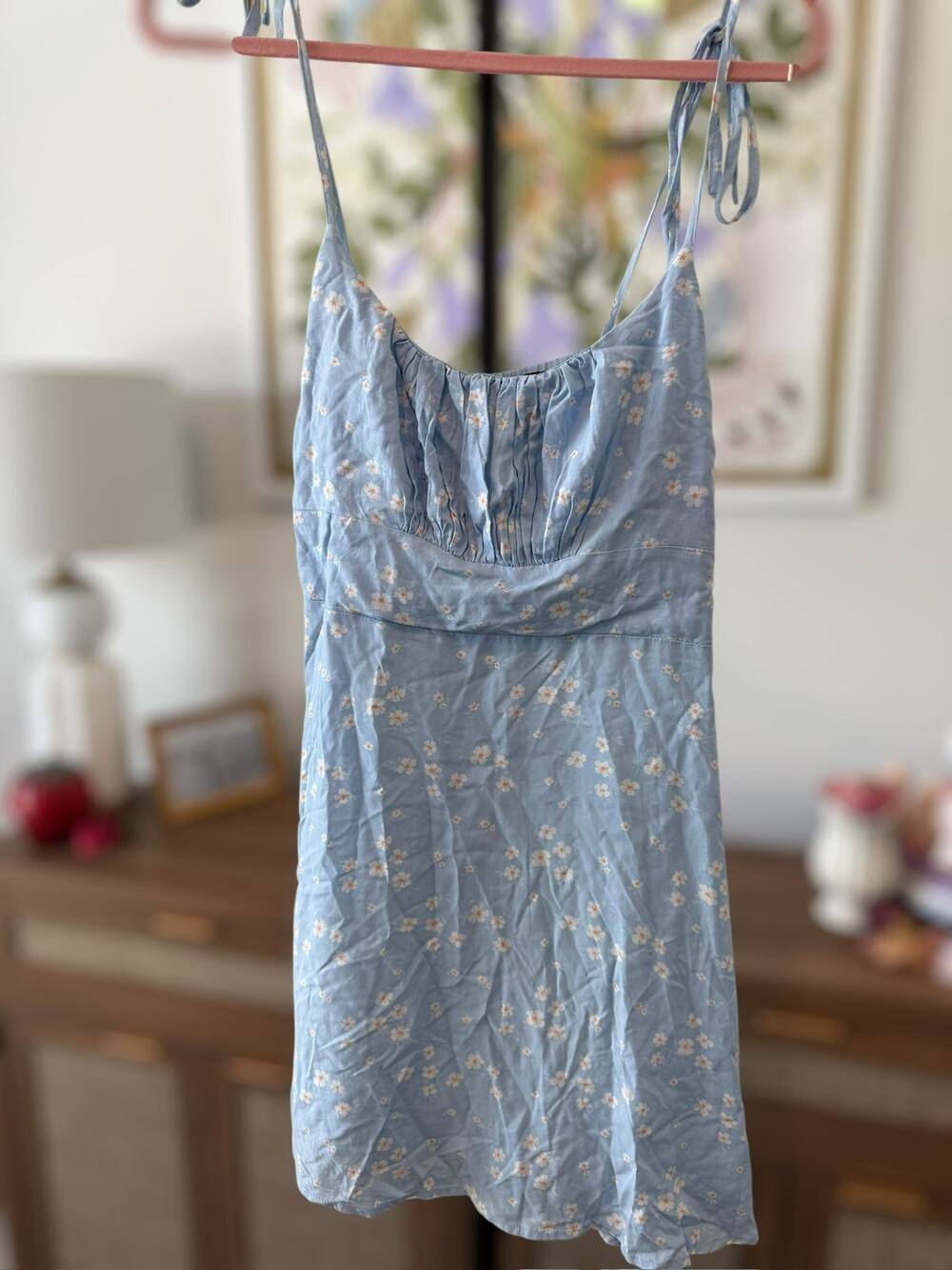 Hesperus Los Angeles Y2K Blue Daisy Mini Dress Size Large